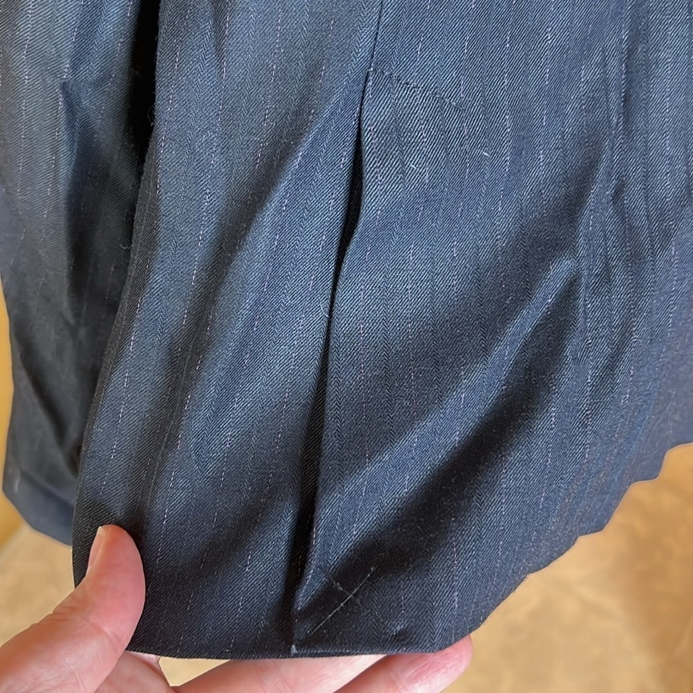 Elie Tahari Navy Purple Wool Blend Pinstripe Blazer Size 10 - Picture 15 of 16